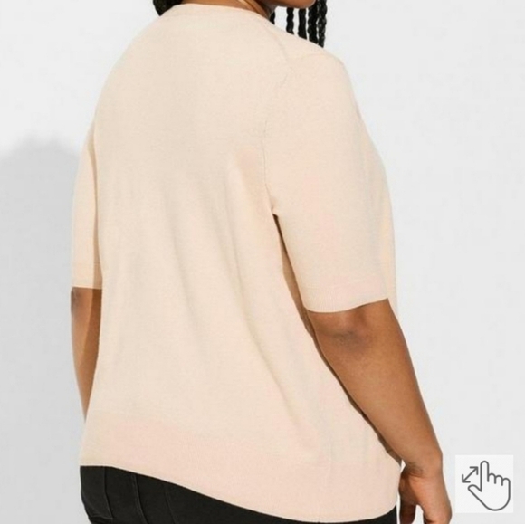Torrid Soft Cardigan Short Sleeve Crewneck Sweater Plus Size - Picture 3 of 3